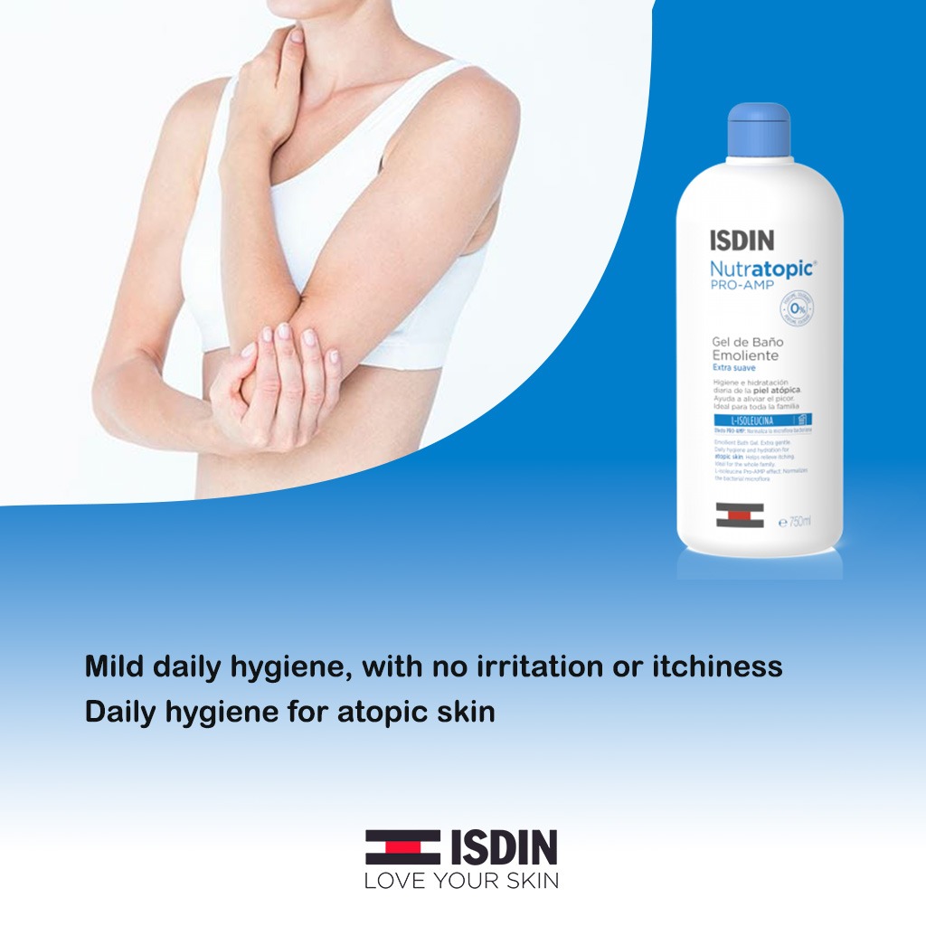 Isdin, Nutratopic Pro-Amp Bath Gel, Soothing bath gel for atopic skin, 400 ml