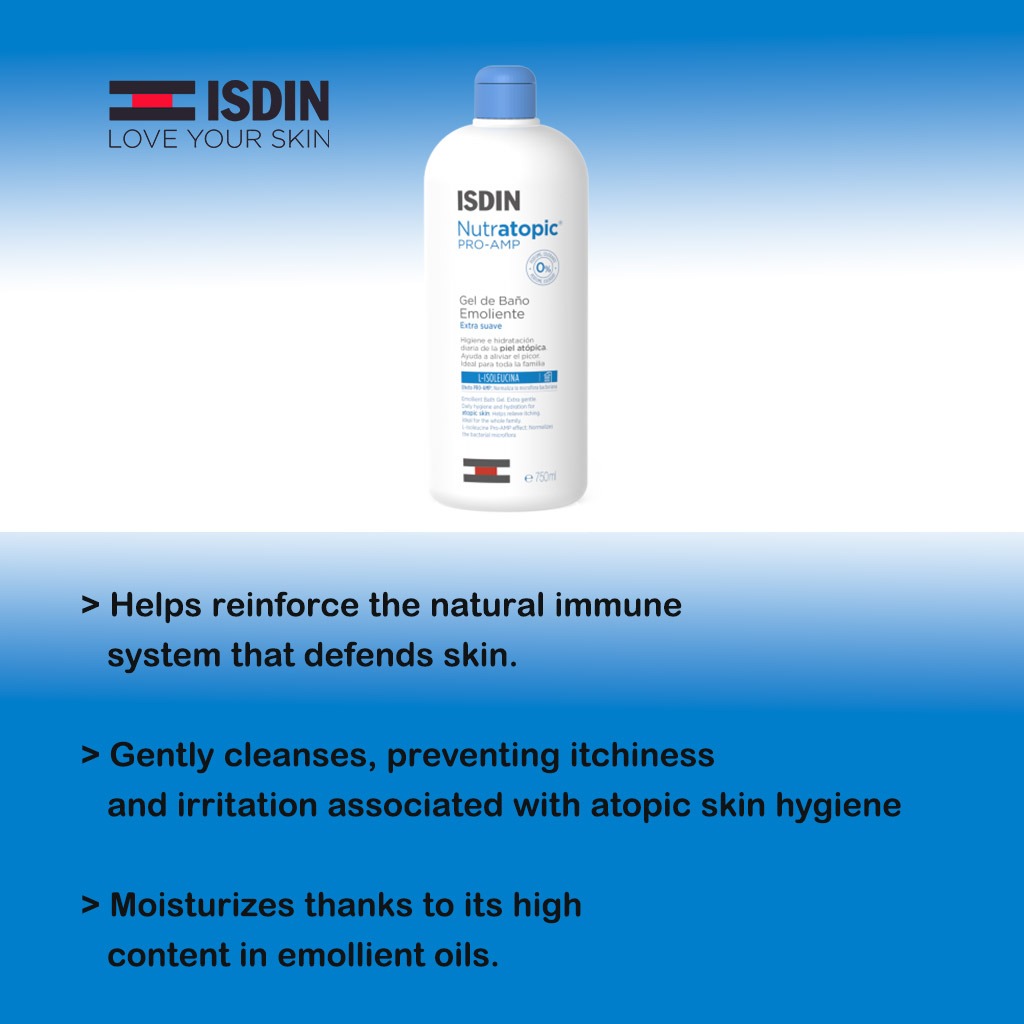 Isdin, Nutratopic Pro-Amp Bath Gel, Soothing bath gel for atopic skin, 400 ml