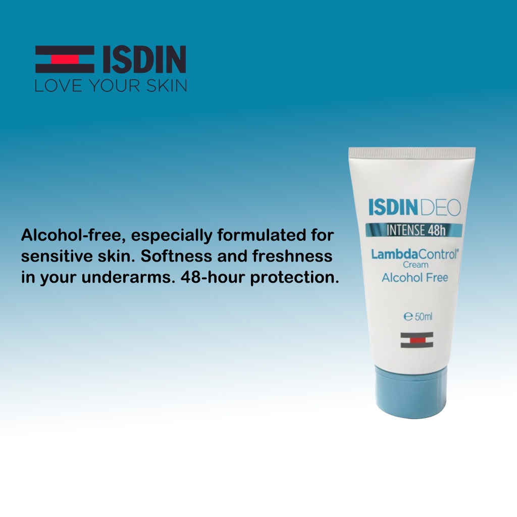 ISDIN, Deo Lambda Control Intense 48 Hour Cream, Long-lasting deodorant cream with intense protection, 50ml