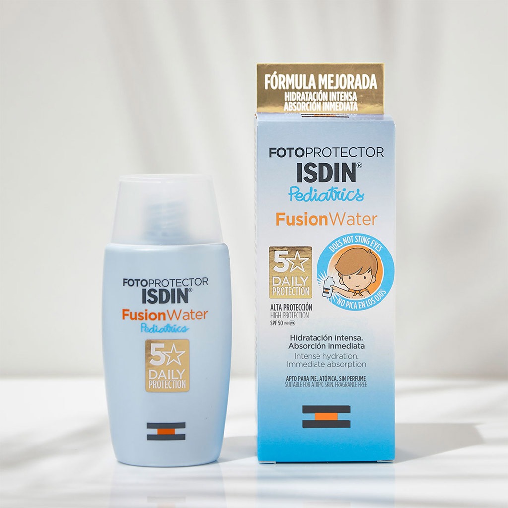 Isdin, Fotoprotector Pediatrics Fusion Water SPF 50+, High protection sunscreen for children, 50ml