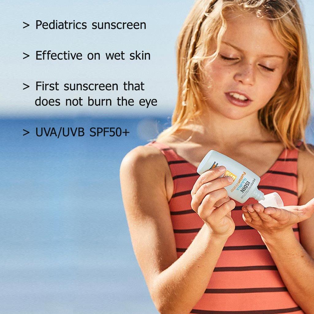 Isdin, Fotoprotector Pediatrics Fusion Water SPF 50+, High protection sunscreen for children, 50ml