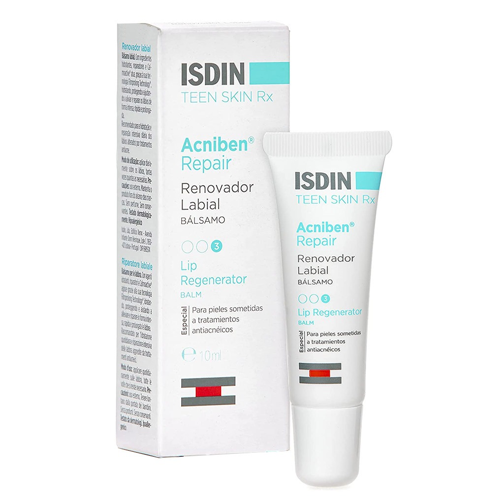ISDIN, Acniben Rx Lip Repairing Balm, Soothing balm for dry, chapped lips, 10ml