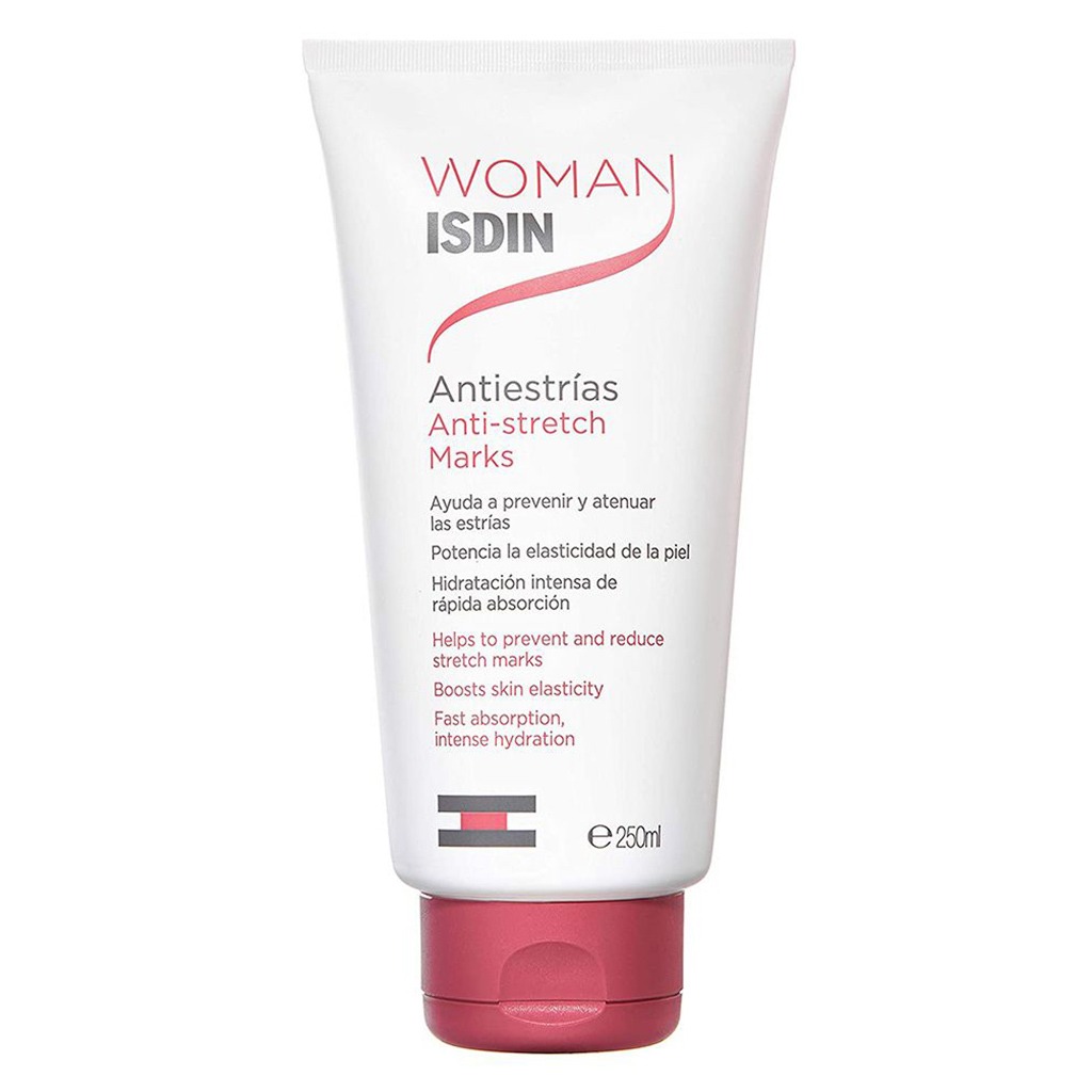 Isdin, Woman Anti-Stretch Marks Cream, Cream to reduce and prevent stretch marks, 250 ml