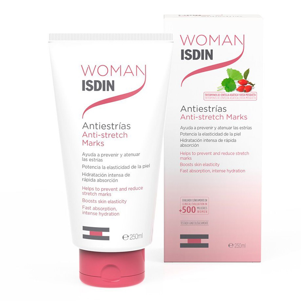 Isdin, Woman Anti-Stretch Marks Cream, Cream to reduce and prevent stretch marks, 250 ml
