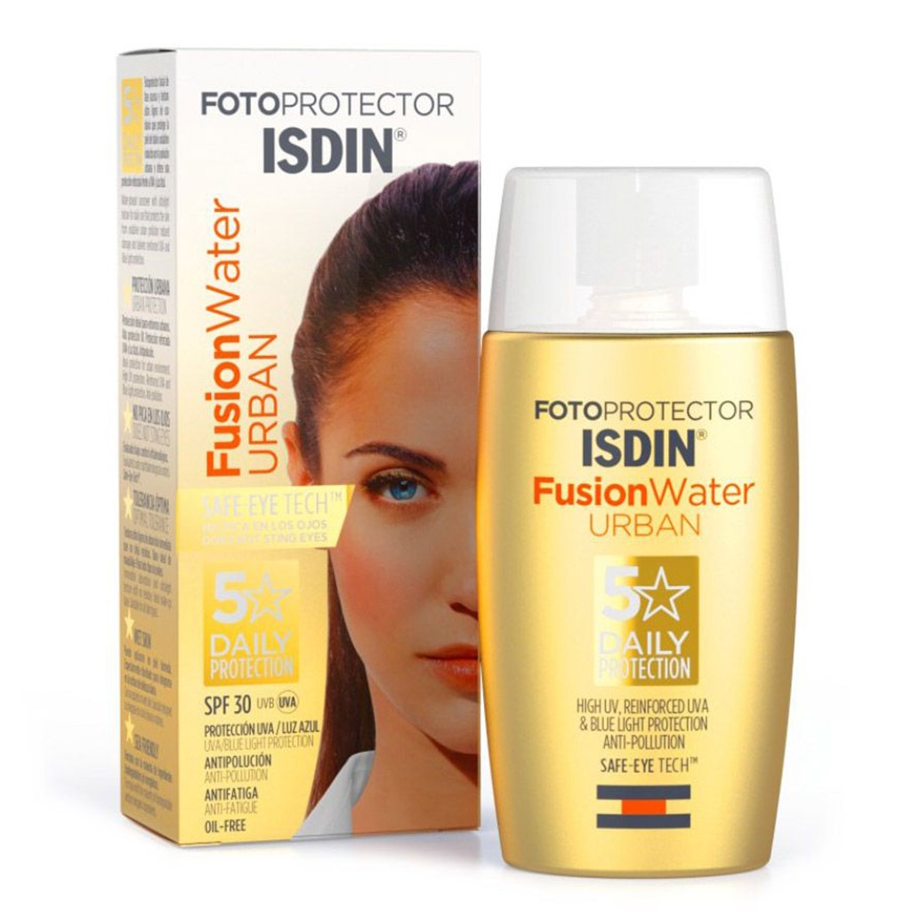 Isdin, Fotoprotector SPF30 Sunscreen Fusion Water Urban, Lightweight water-based sunscreen for daily use, 50ml