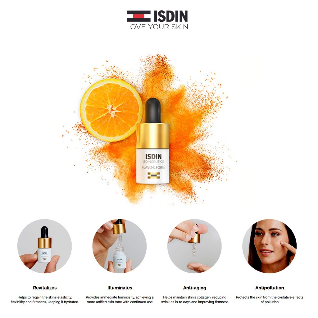 Isdin, Ceutics Flavo-C Forte Serum, Antioxidant vitamin C serum for skin repair, 5.3 ml