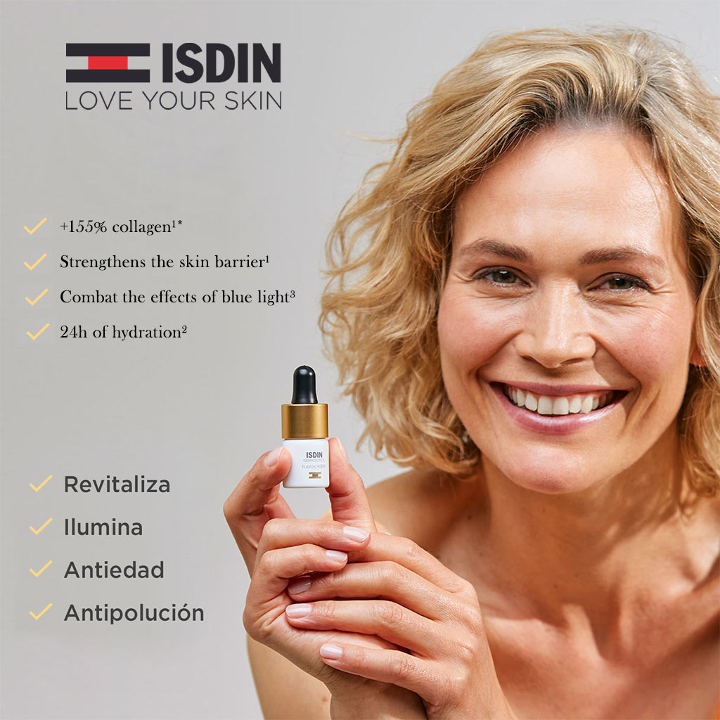 Isdin, Ceutics Flavo-C Forte Serum, Antioxidant vitamin C serum for skin repair, 5.3 ml