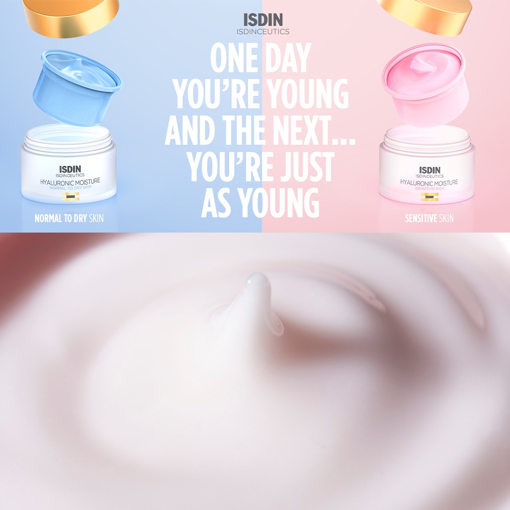 Isdin, Isdinceutics Renew Hyaluronic Moisture Face Cream, Moisturizing cream for sensitive and redness-prone skin, 50g