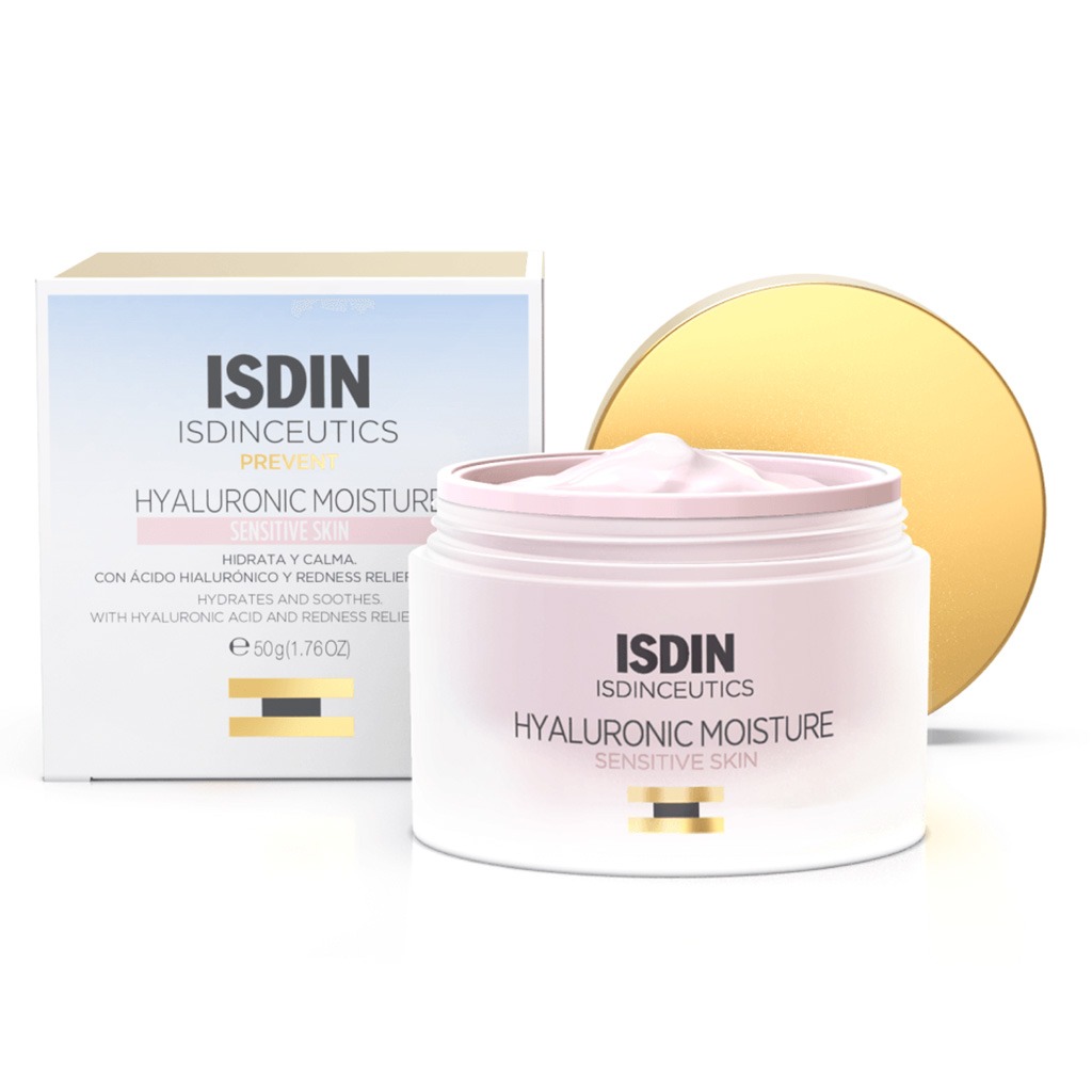 Isdin, Isdinceutics Renew Hyaluronic Moisture Face Cream, Moisturizing cream for sensitive and redness-prone skin, 50g