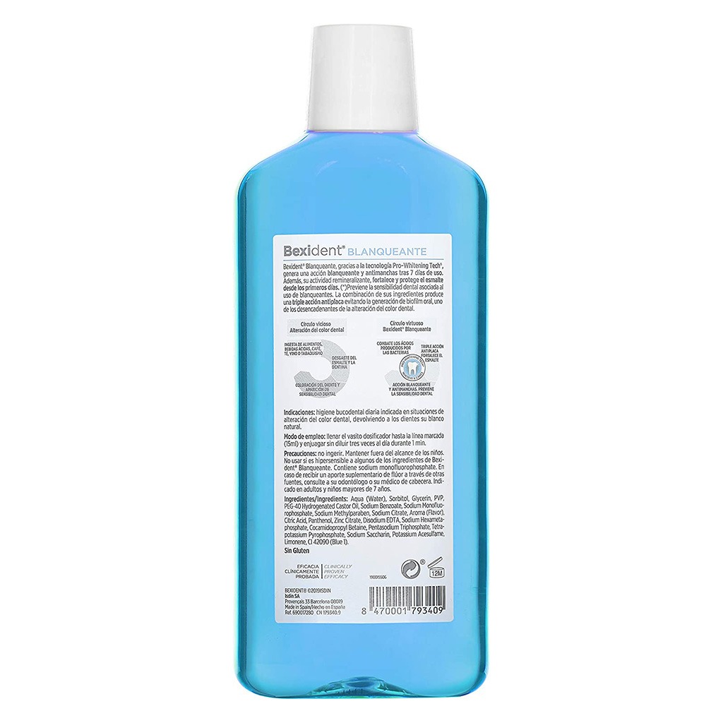 Isdin Bexident, Whitening Mouthwash, Mouthwash for whitening and fresh breath, 500ml
