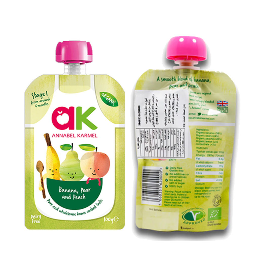 Annabel Karmel Organic Banana, Pear and Peach Baby Food, 100 g