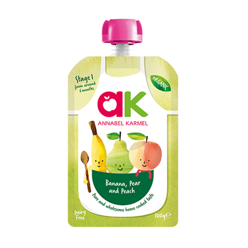 Annabel Karmel Organic Banana, Pear and Peach Baby Food, 100 g