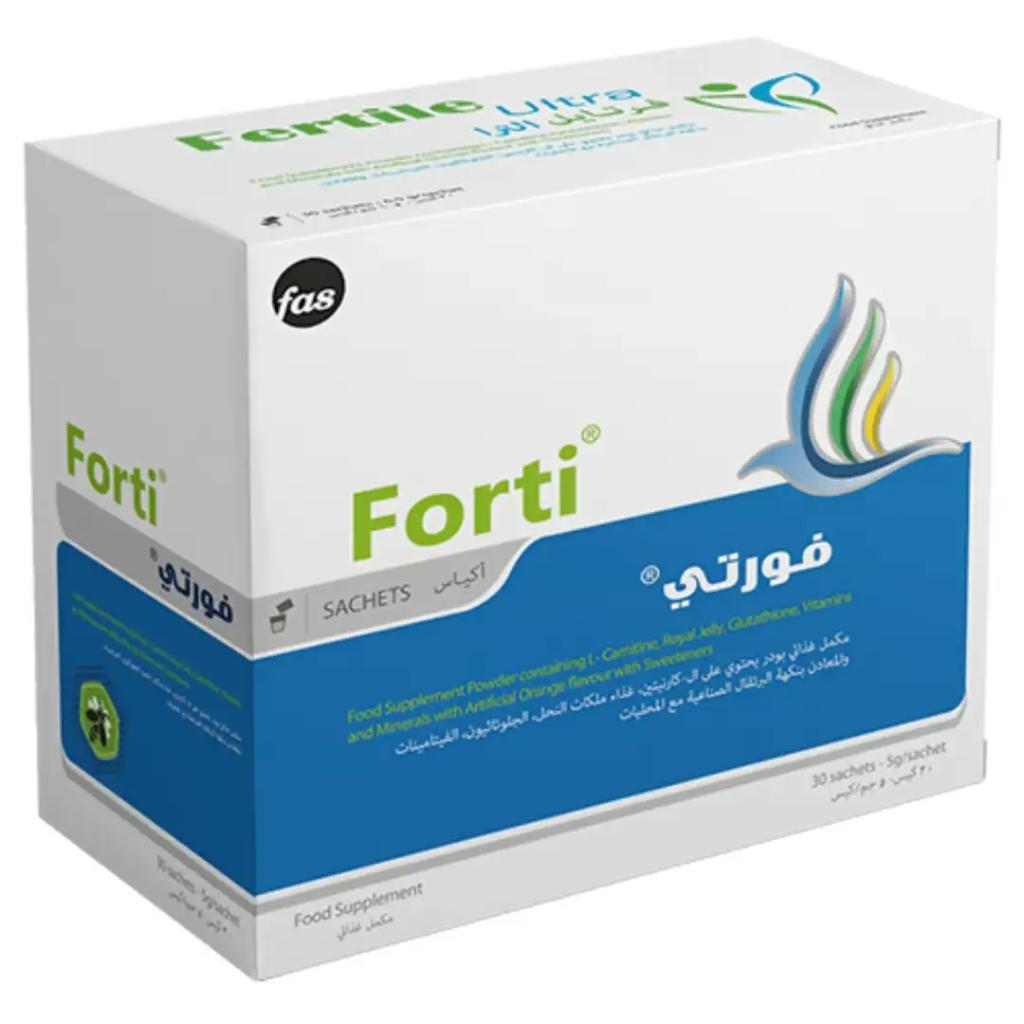 Forti, Nutritional Supplement Sachets, Dietary supplement for energy and vitality, 30 sachets