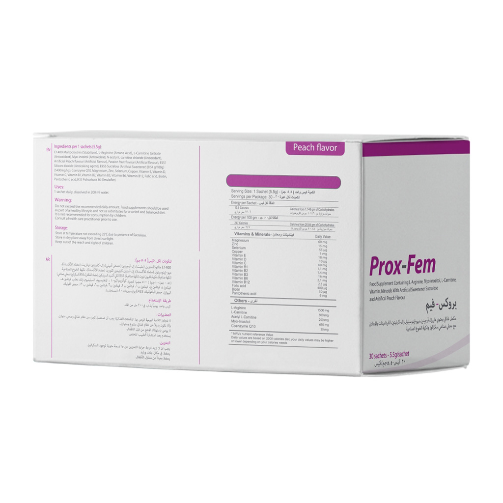 Fas, Prox-Fem 5mg Sachets, Hormonal supplement for female health support, 30 sachets