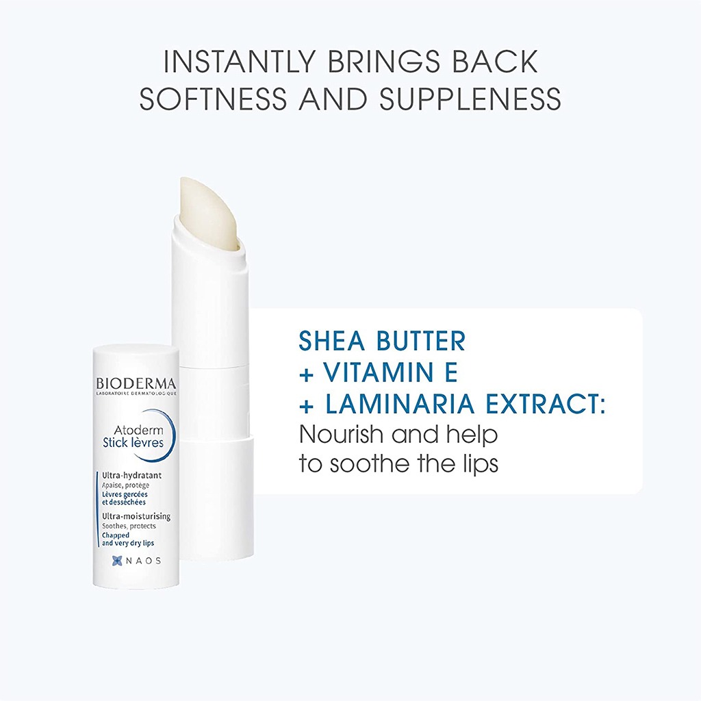 Bioderma, Atoderm Stick Levres, Protective moisturizing lip balm for dry lips, 4 g