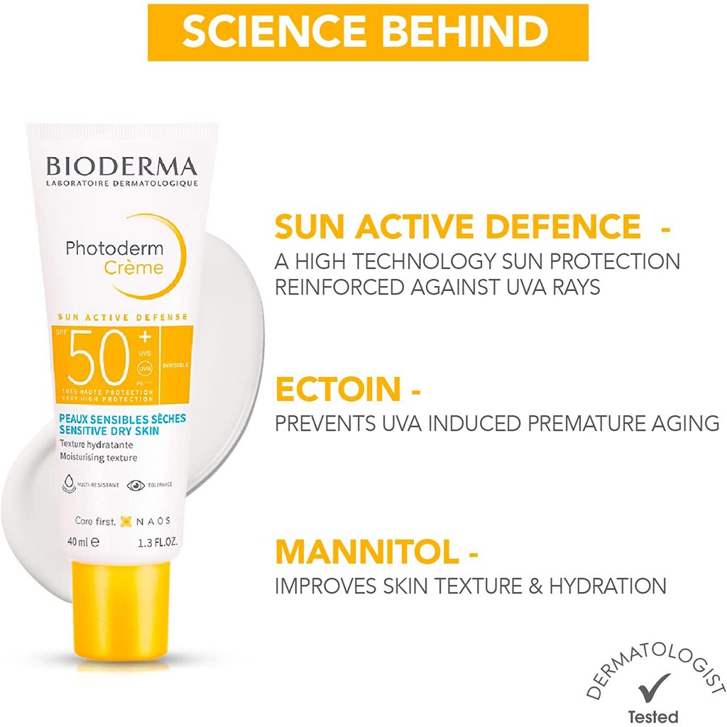 Bioderma, Photoderm Cream SPF 50+, High protection sunscreen for sensitive skin, 40ml