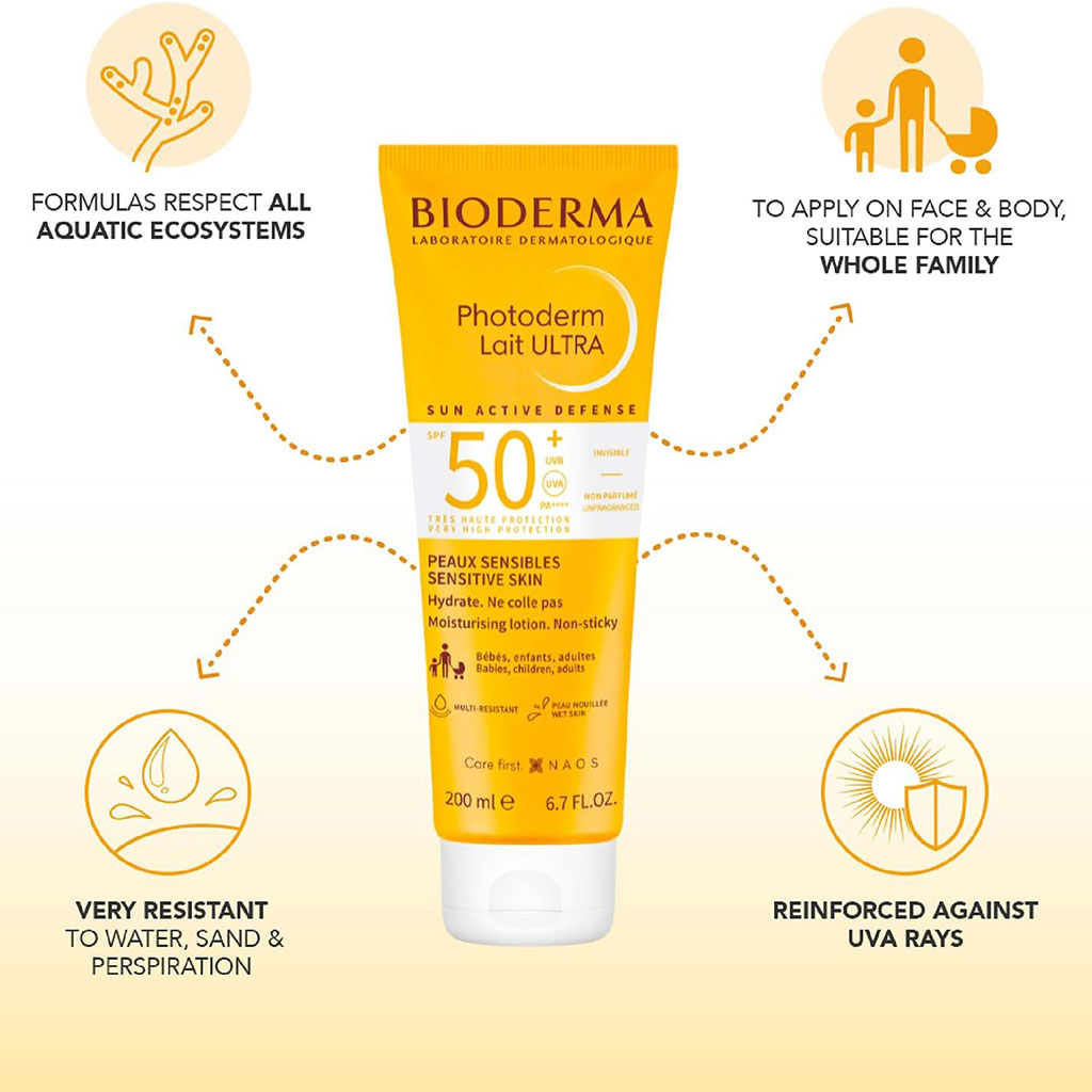 بيوديرما، فوتوديرم ليت الترا SPF 50+، حليب واقي شمس عالي الحماية، 200 مل