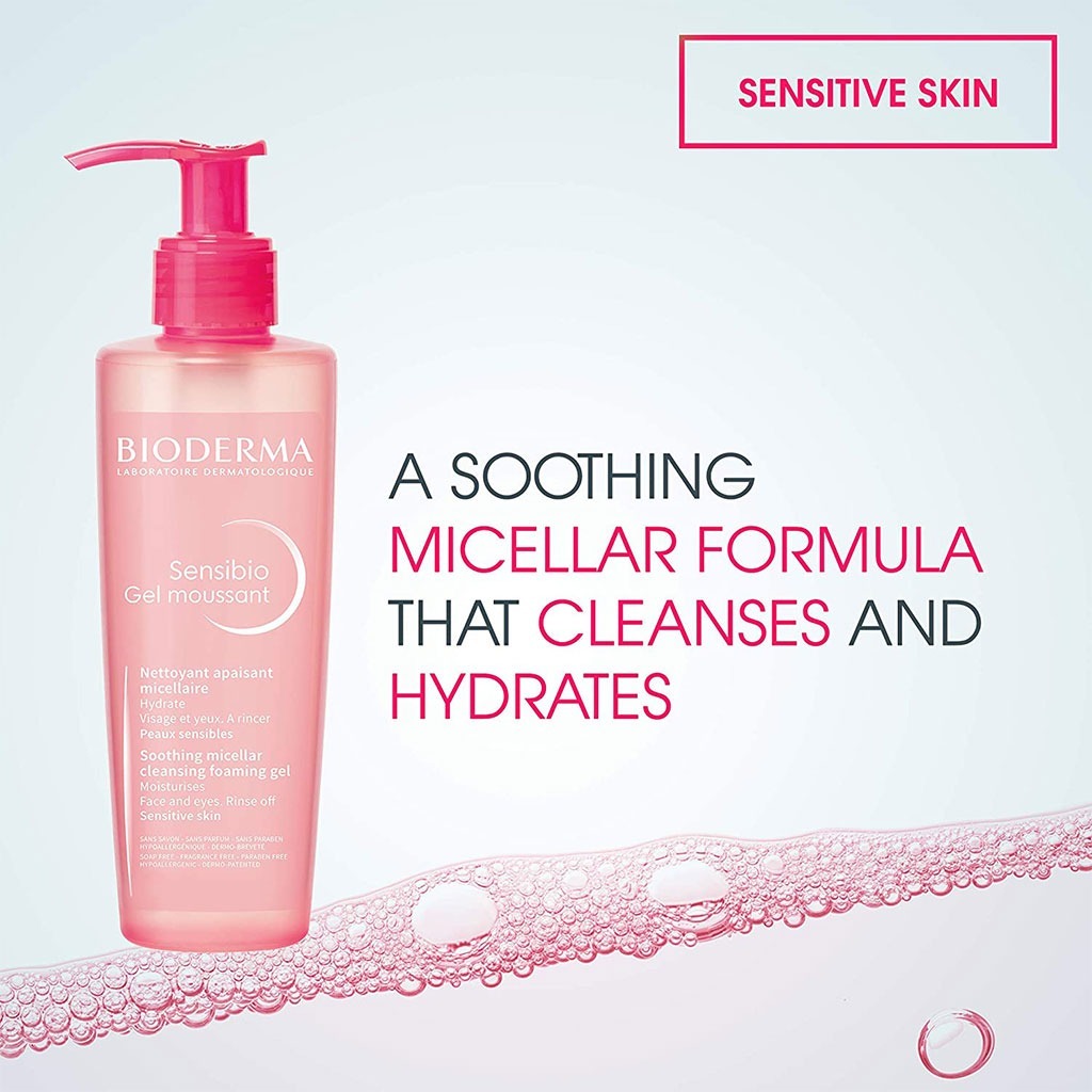 Bioderma, Sensibio Gel Moussant, Gentle foaming cleanser for sensitive skin, 200ml
