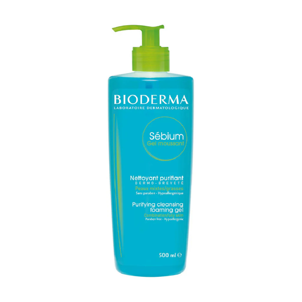 Bioderma, Sebium Gel Moussant, Foaming gel cleanser for oily and acne-prone skin, 200ml