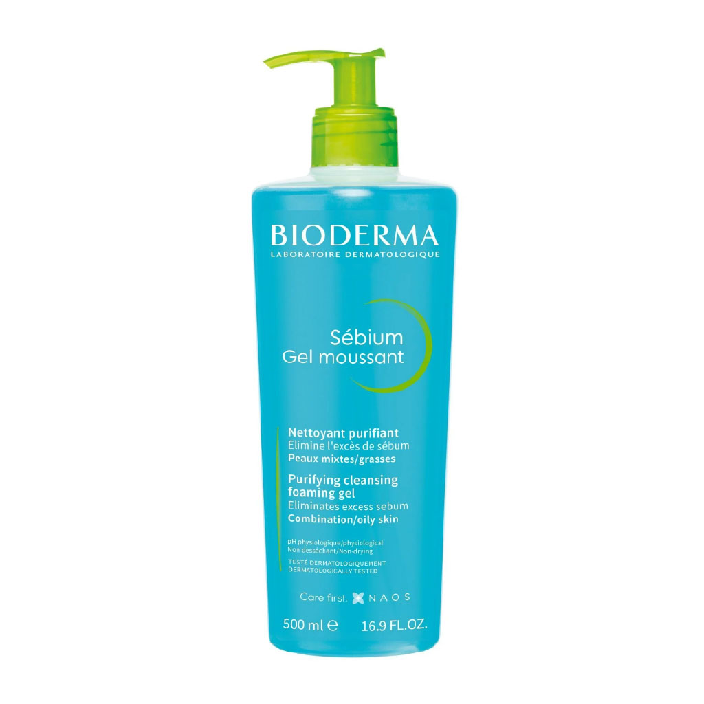 Bioderma, Sebium Foaming Gel, Gentle cleansing gel for oily and combination skin, 500ml