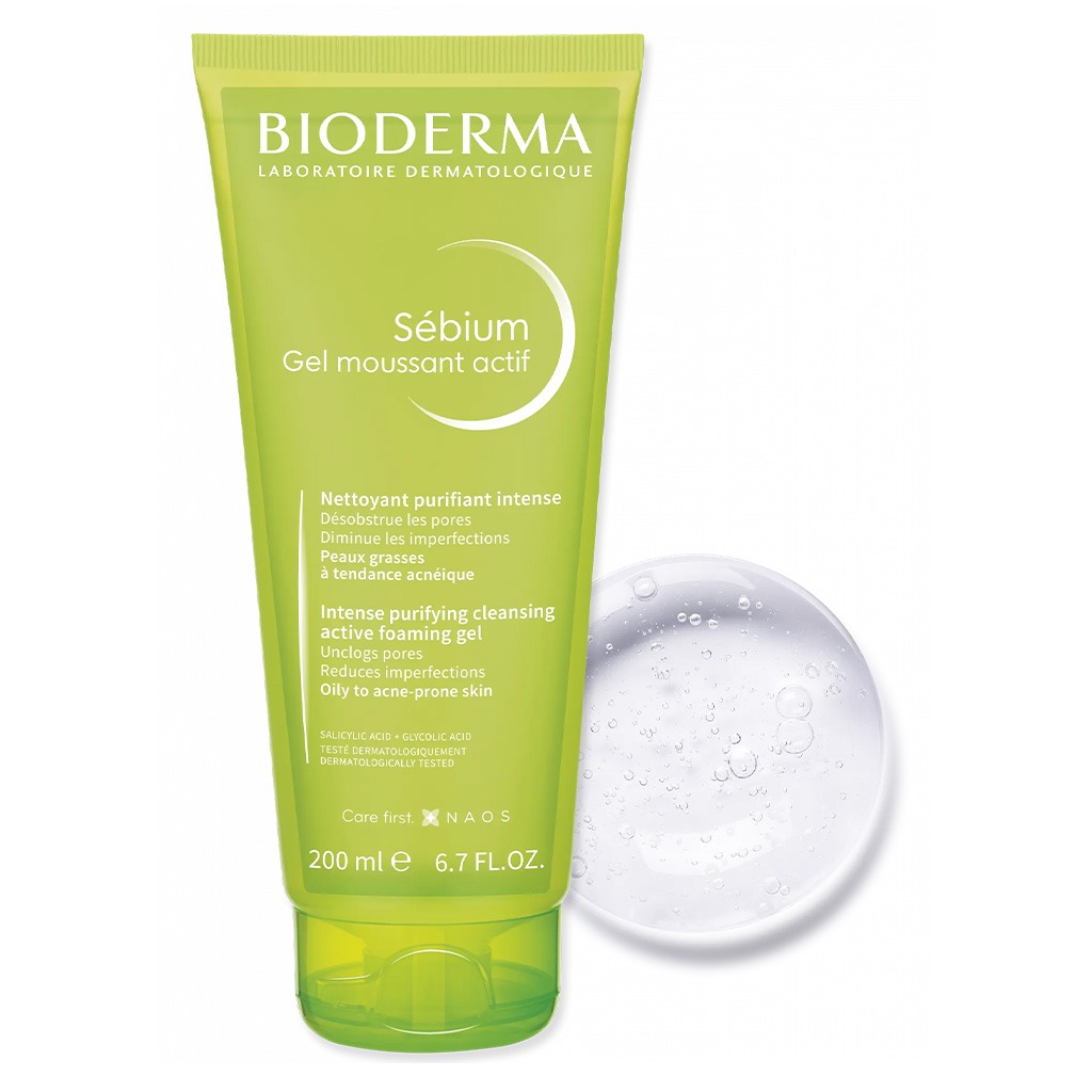 Bioderma, Sebium Gel Moussant Actif, Purifying foaming gel for oily skin, 200ml