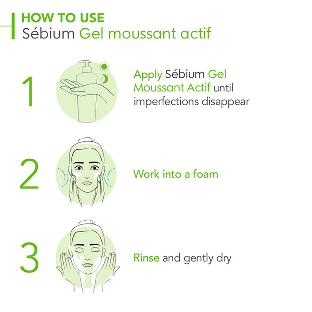 Bioderma, Sebium Gel Moussant Actif, Purifying foaming gel for oily skin, 200ml