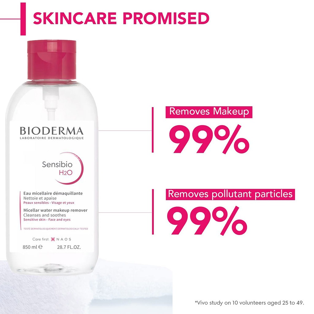 Bioderma, Sensibio H2O Micellar Water Reversed Pump, Gentle cleansing micellar water for sensitive skin