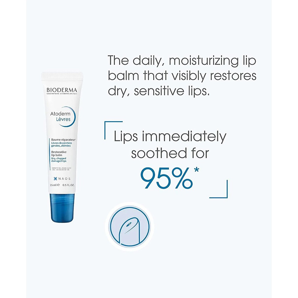 Bioderma, Atoderm Baume Levres, Nourishing lip balm for dry and chapped lips, 15ml