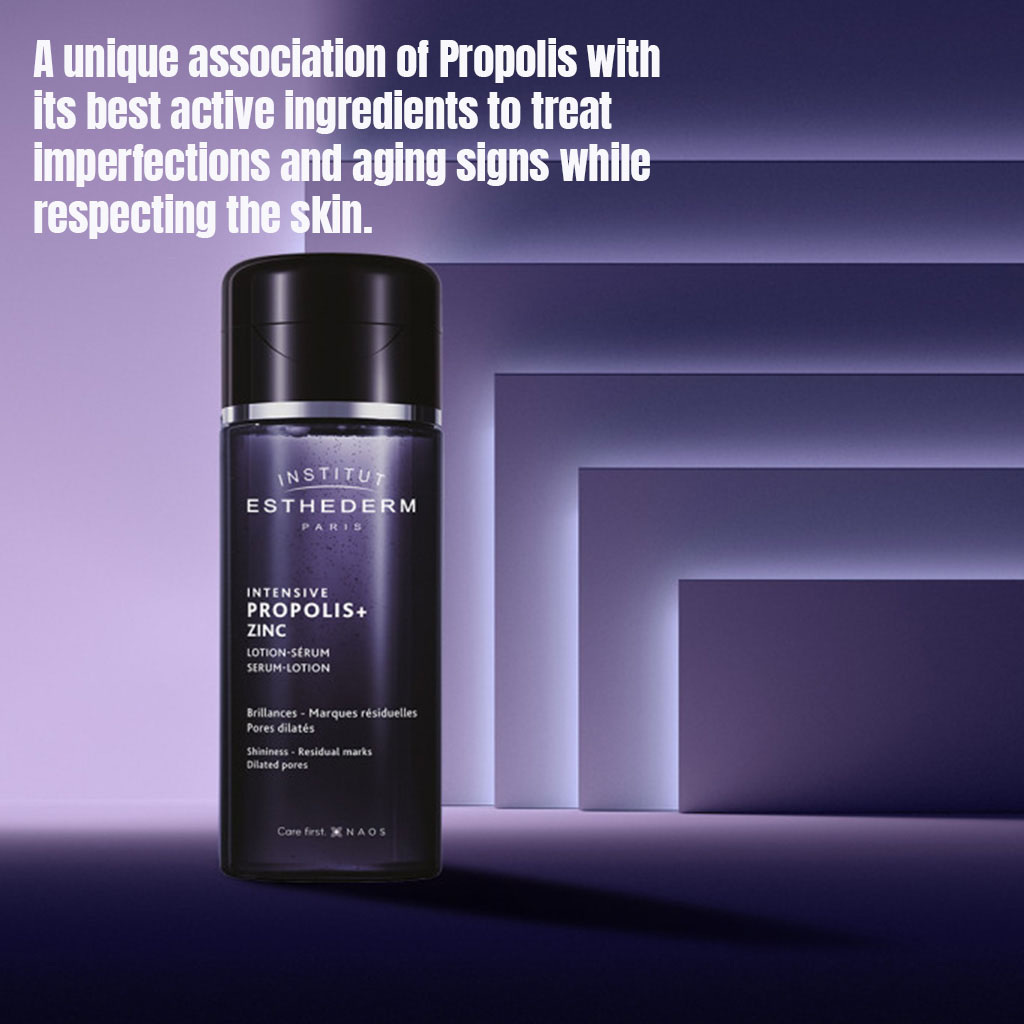 Institut Esthederm, Intensive Propolis + Zinc Serum Lotion, Soothing serum lotion for skin repair, 130ml