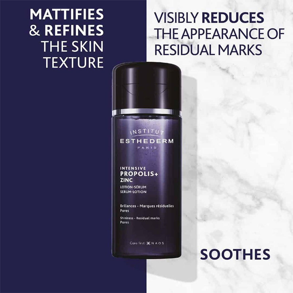 Institut Esthederm, Intensive Propolis + Zinc Serum Lotion, Soothing serum lotion for skin repair, 130ml
