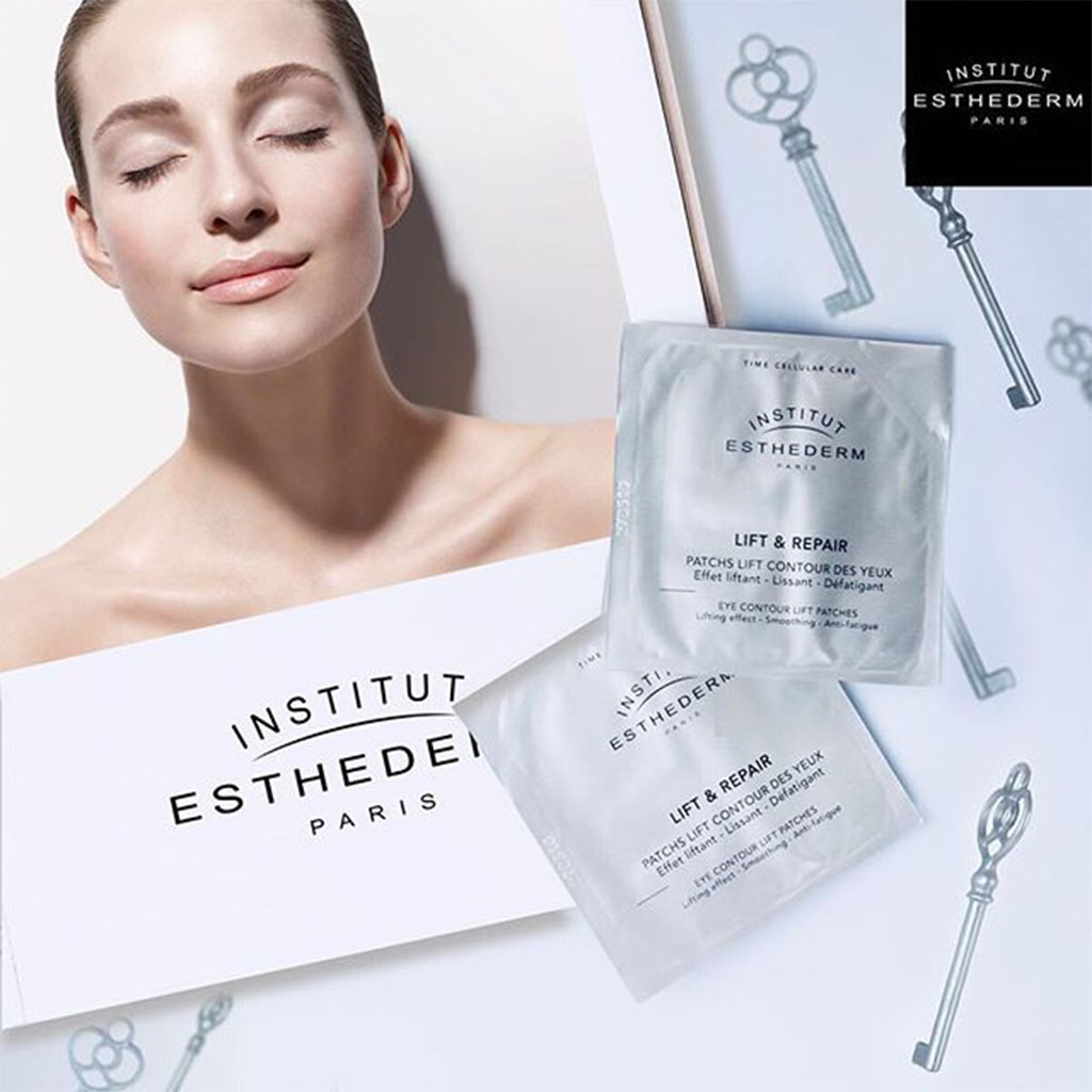 Institut Esthederm, Lift & Repair Eye Contour Lift Patches, Anti-aging eye patches for firming and lifting, 10 x 2 patches, 30ml