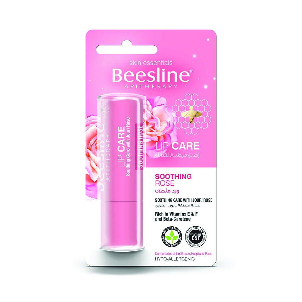 Beesline, Lip Care Soothing Jouri Rose, Calming and moisturizing rose-flavored lip balm, 4 g