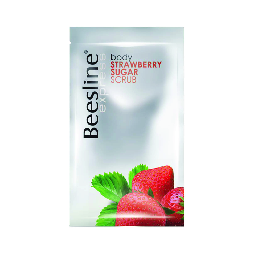 Beesline, Body Strawberry Sugar Scrub, Exfoliating sugar scrub with strawberry scent, 1 piece