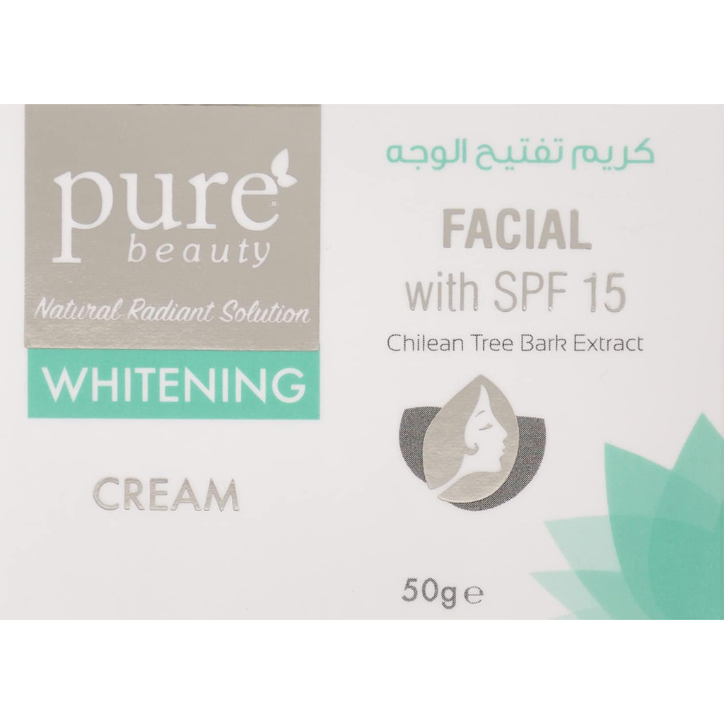 Purebeauty, Whitening Facial Cream, Brightens skin and evens tone, 50g