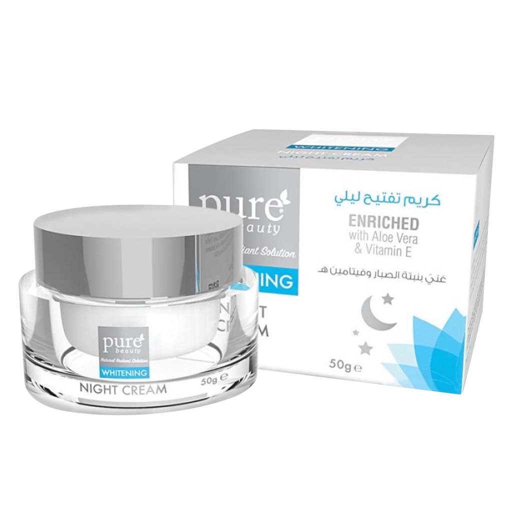 Purebeauty, Whitening Cream Night, Intensive night care for brighter skin, 50g
