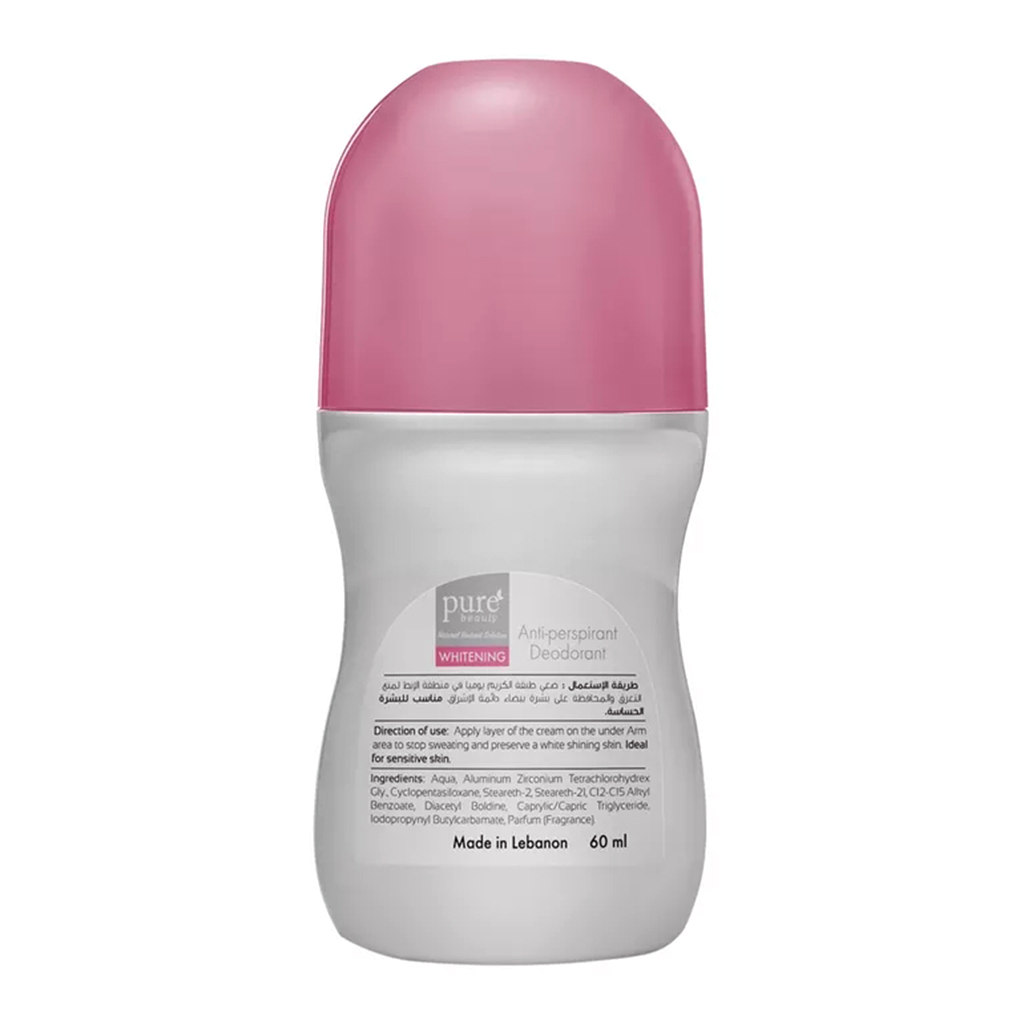 PureBeauty, Fresh Whitening Roll-On Deodorant, Refreshing deodorant with whitening effect, 60 ml