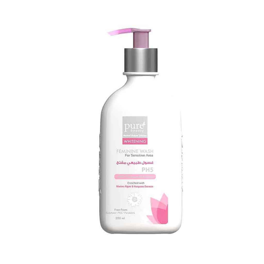 Purebeauty, Whitening Natural Feminine Wash, Gentle cleansing formula with whitening properties, 200 ml