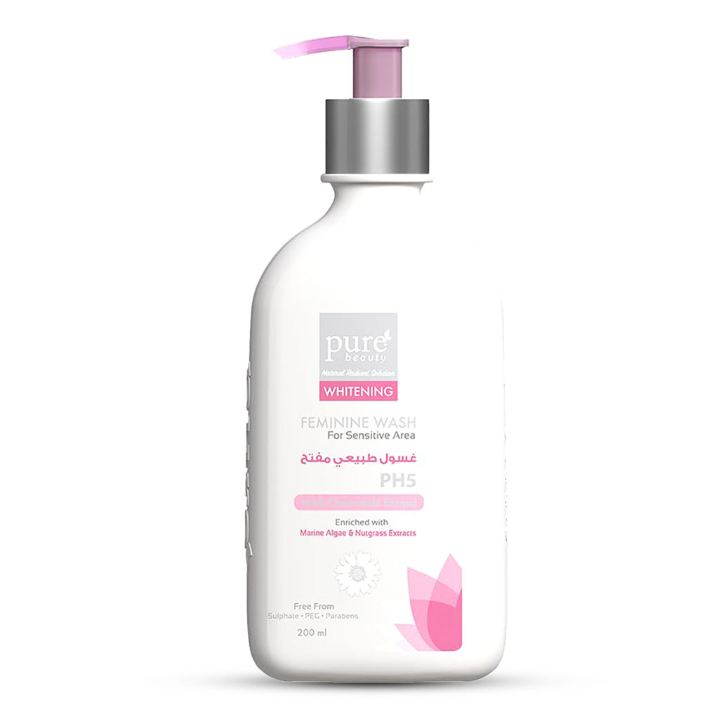 Purebeauty, Whitening Natural Feminine Wash, Gentle cleansing formula with whitening properties, 200 ml