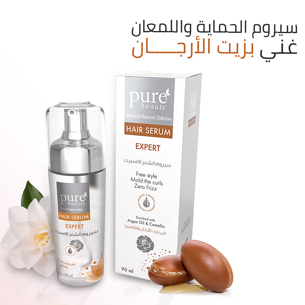 Purebeauty, Expert Hair Serum, Advanced formula for hair repair and shine, 90ml