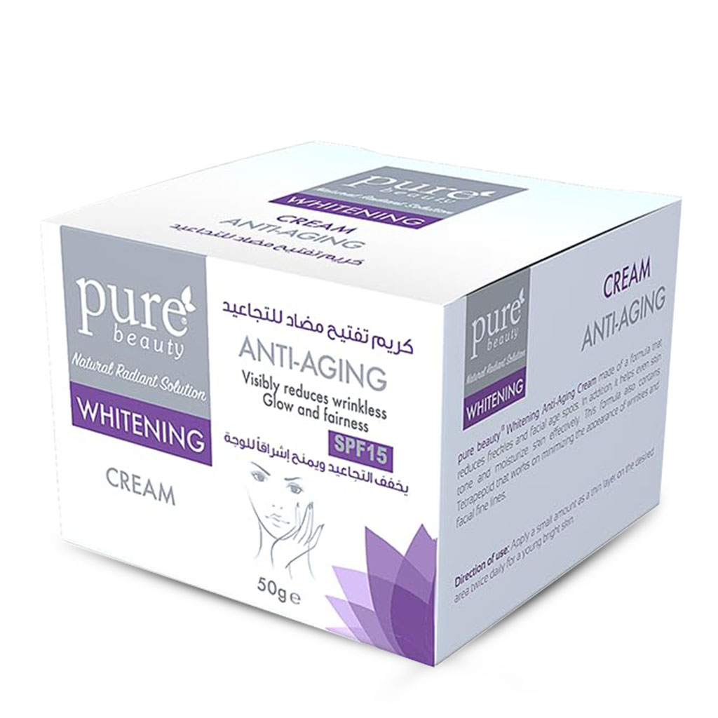Pure Beauty, Whitening Cream Antiaging, Brightening and anti-aging skin cream, 50g