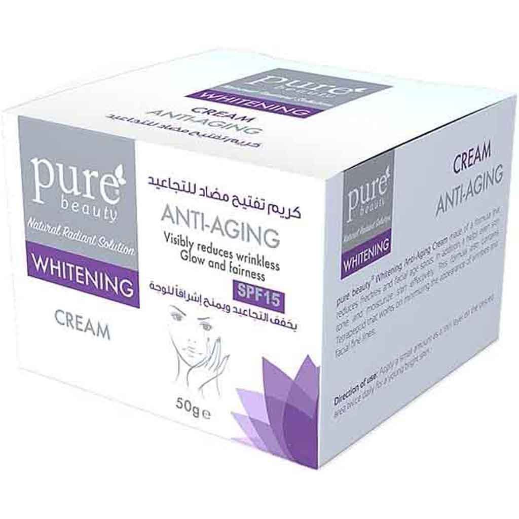 Pure Beauty, Whitening Cream Antiaging, Brightening and anti-aging skin cream, 50g