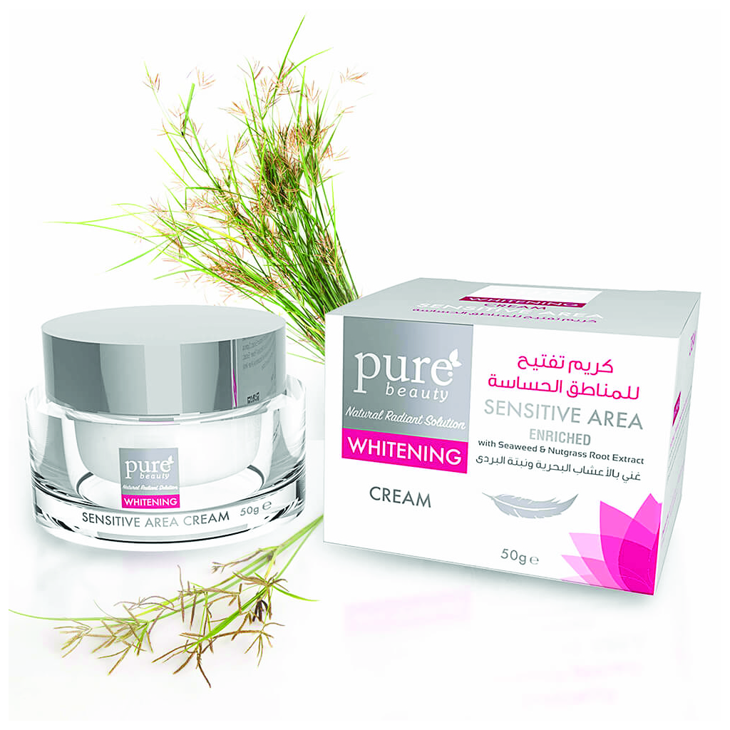 Purebeauty, Whitening Cream for Sensitive Area, Gentle skin lightening cream for delicate areas, 50g