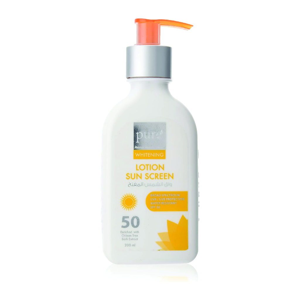 Purebeauty, Whitening Sunscreen Lotion SPF 50+, Broad spectrum sun protection with whitening effect, 200ml