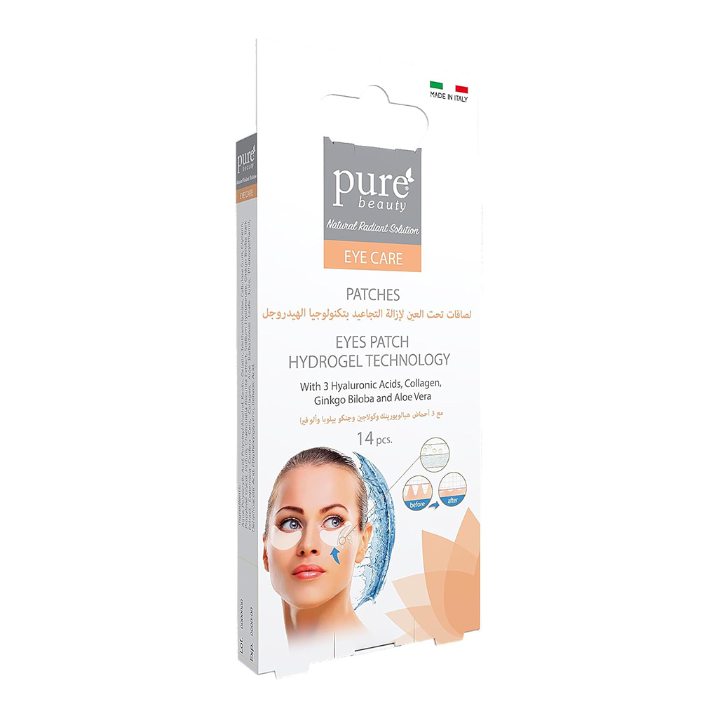 Pure Beauty, Hydrogel Cosmetic Under-Eye Patches, Soothing and hydrating eye patches, 14 pcs
