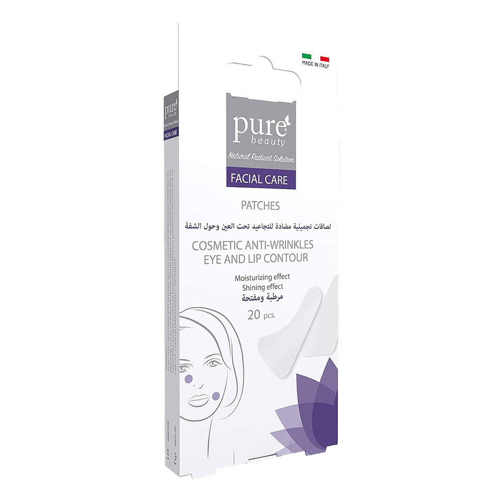 Purebeauty, Anti-Wrinkle Patches for Under-Eye and Lips, Hydrating patches to reduce fine lines, 20 pieces