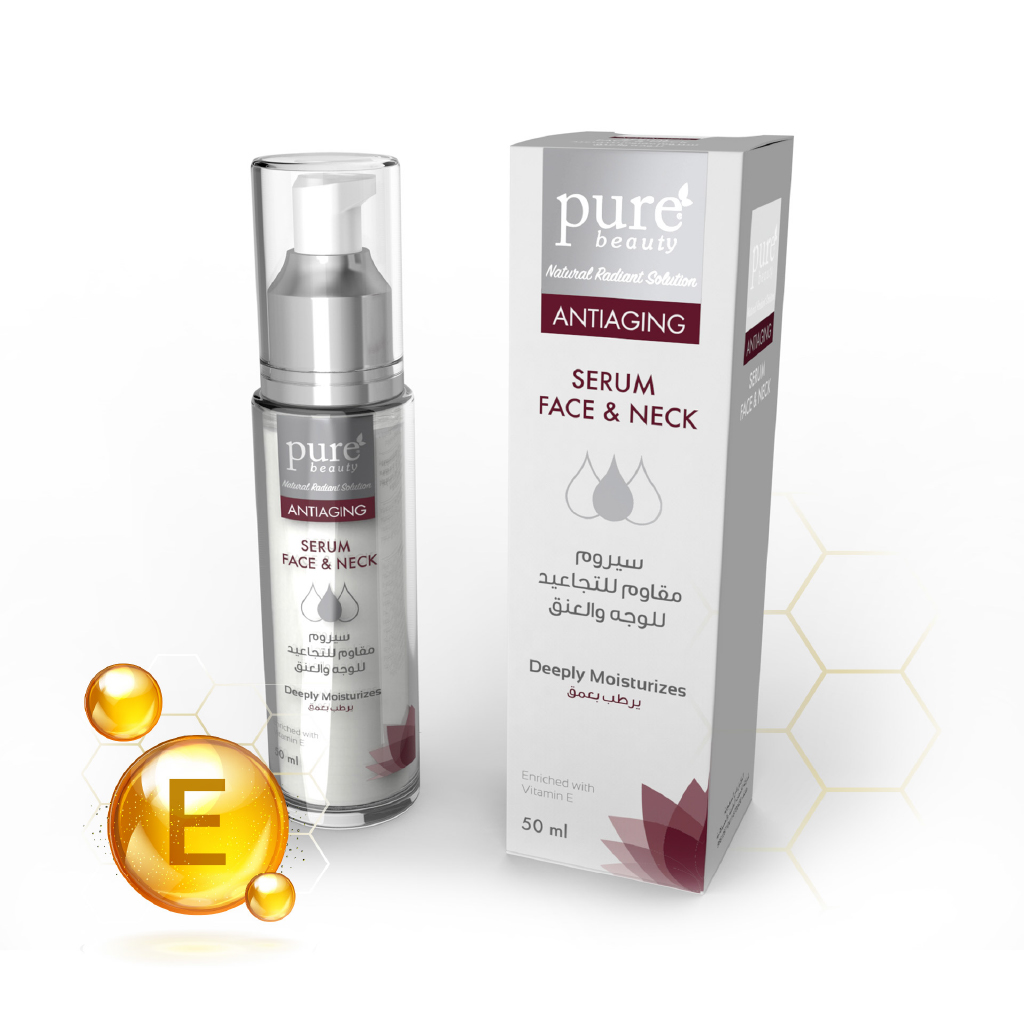 Purebeauty, Anti-Aging Facial and Neck Serum, Reduces wrinkles and firms skin, 50ml