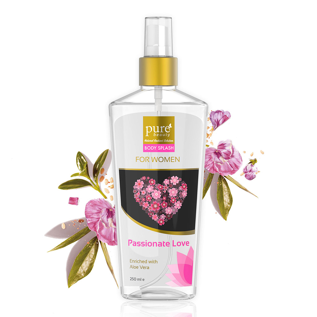 Purebeauty, Passionate Love Body Splash for Women, Romantic floral fragrance, 250ml