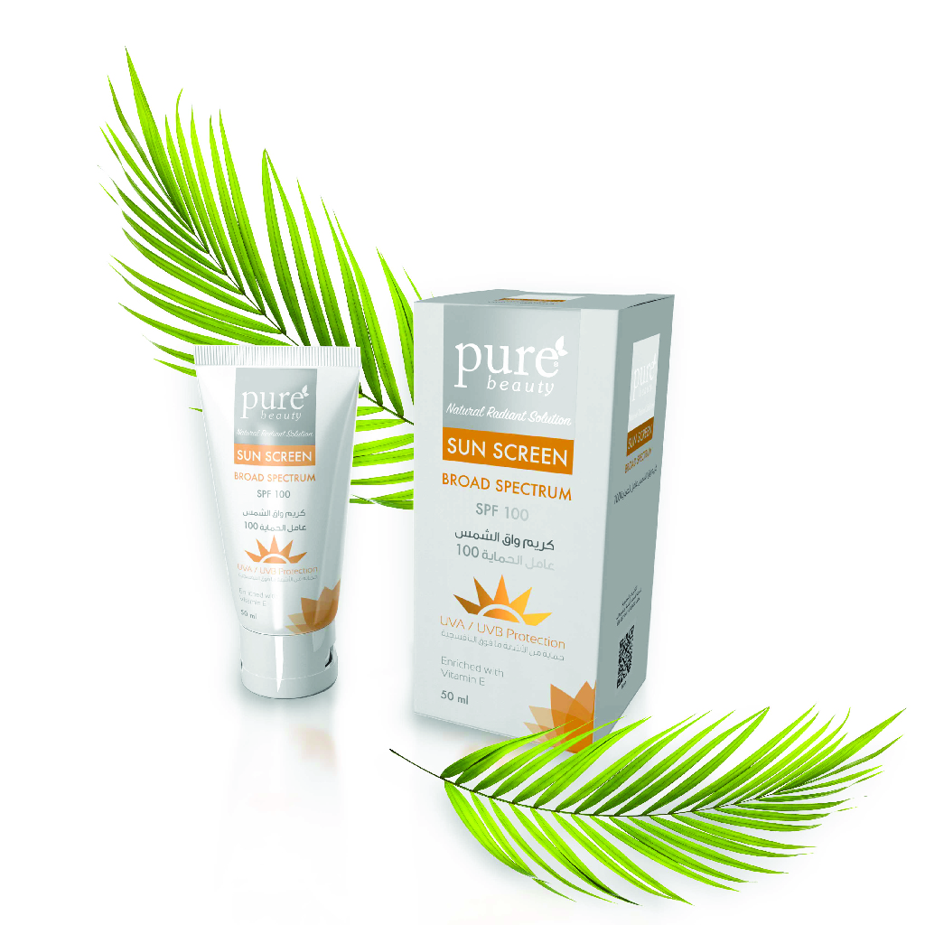 Purebeauty, Sunscreen Cream SPF 100, High protection sunblock cream for sensitive skin, 50ml