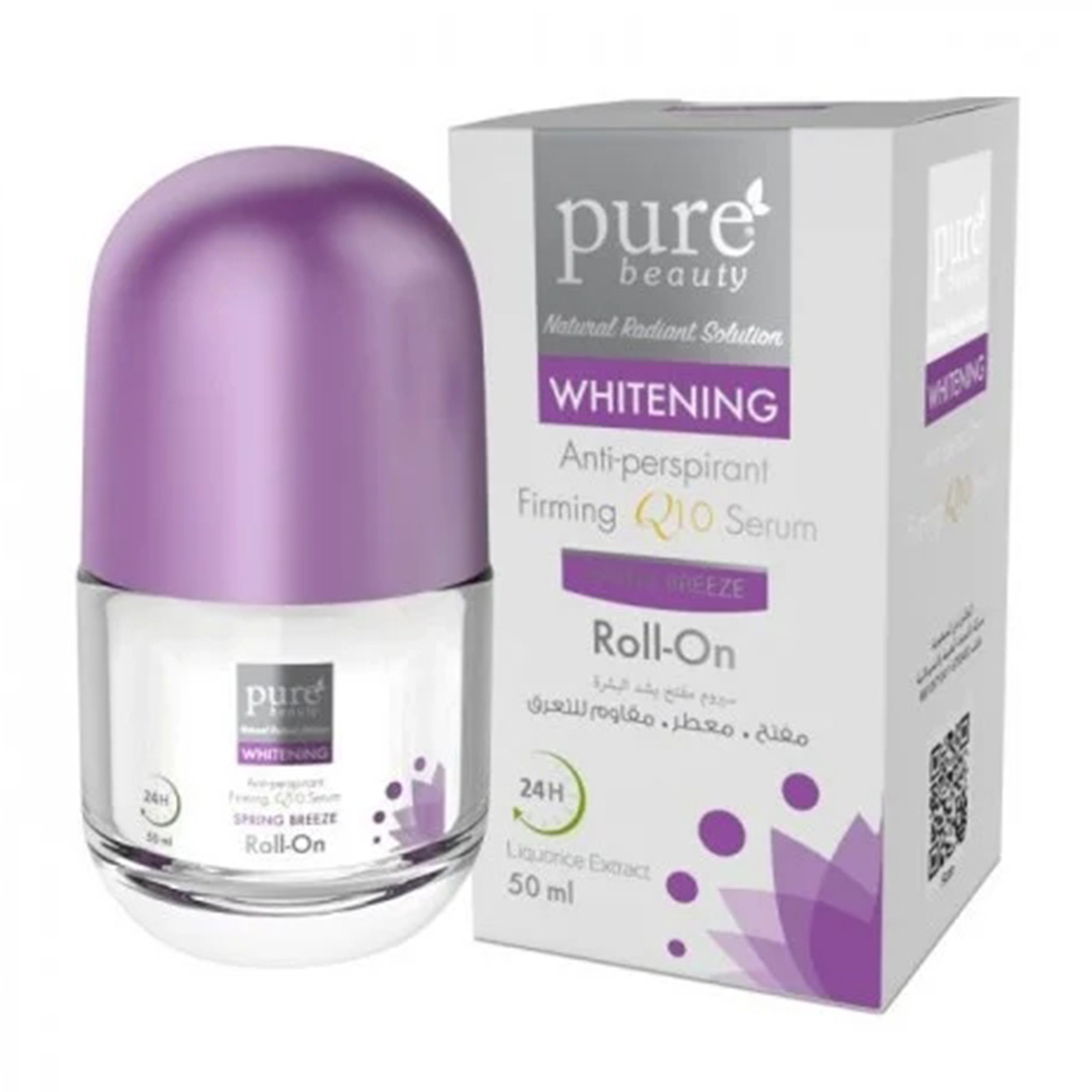 Purebeauty, Spring Breeze Whitening Roll-On with Q10 Serum, Refreshing and brightening underarm care, 50ml
