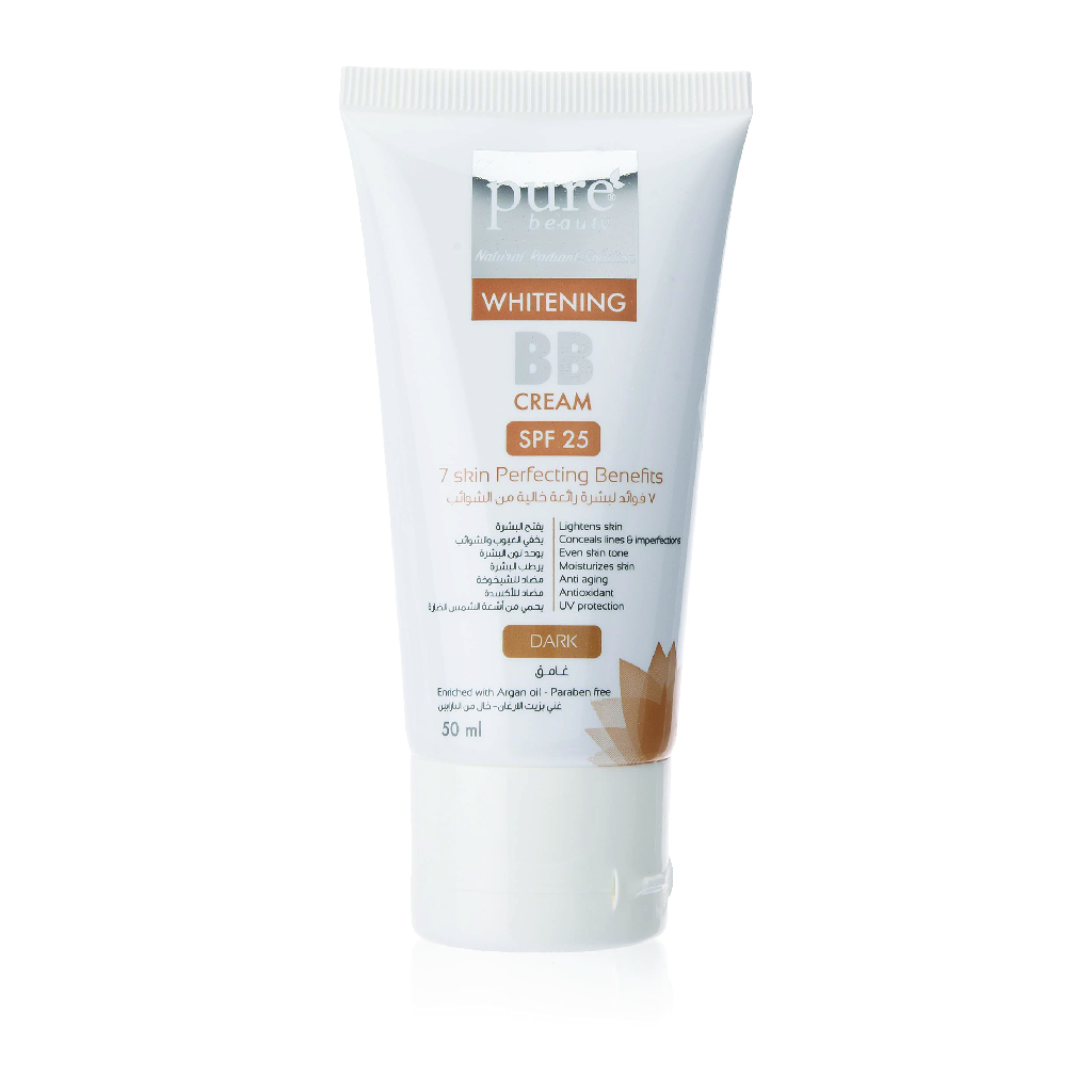Purebeauty, Whitening BB Cream SPF 25 Dark, Tinted moisturizing cream with sun protection, 50ml